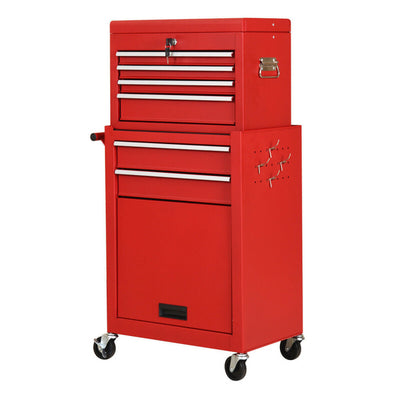 6-Drawer Big Rolling Tool Chest Organizers Removable Storage Cabinet with Wheels and Lock