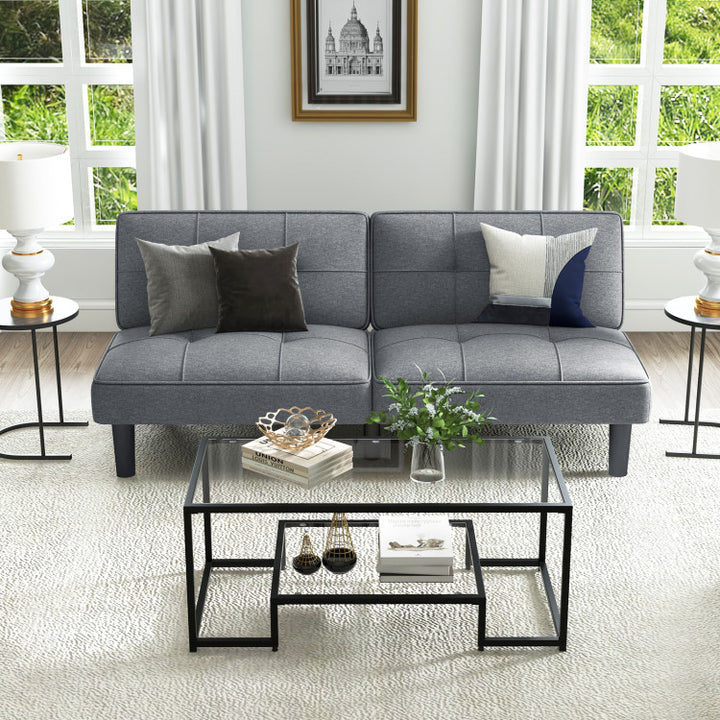 6-Position Adjustable Sleeper Sofa Bed Convertible Folding Futon Sofa Couch Loveseat Chaise Lounge