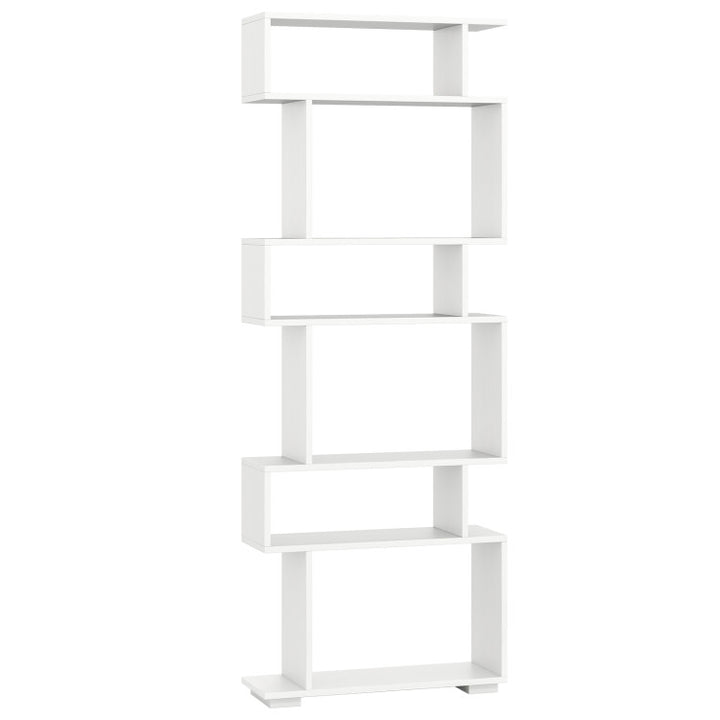 6-Tier Geometric Bookshelf with 2 Anti-Tipping Kits for Home Office