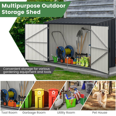 6.3 x 2.8 FT Outdoor Metal Storage Shed Rustproof Steel Tool Organizer House with Lockable Door and Retractable Hydraulic Rods