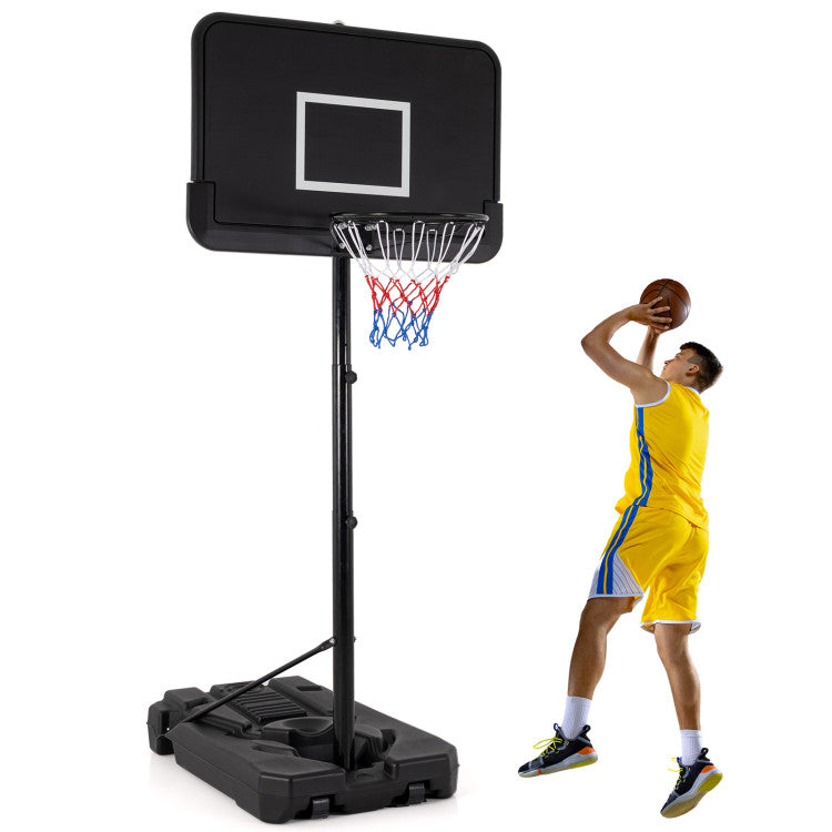 6.5-10 FT Outdoor Portable Basketball Hoop Heavy-Duty Adjustable Basketball Goal System with Fillable Base and Wheels