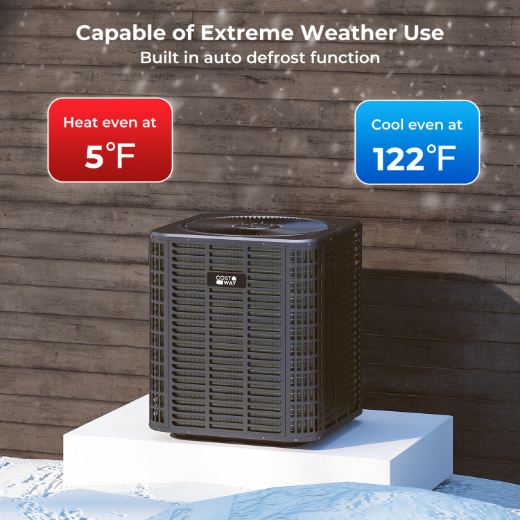 60000 BTU Ducted Central Air Conditioner Heat Pump System 5 Ton Inverter Split AC with Multi-Position Air Handler Unit