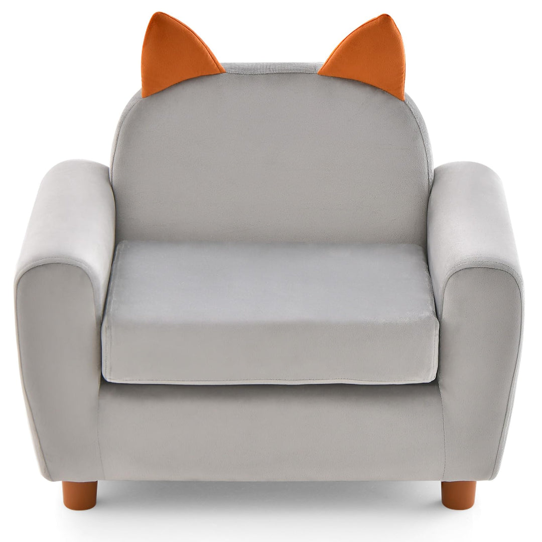 Kids Sofa, Children Armrest Chair with Sturdy Wood Construction and Dutch Velvet