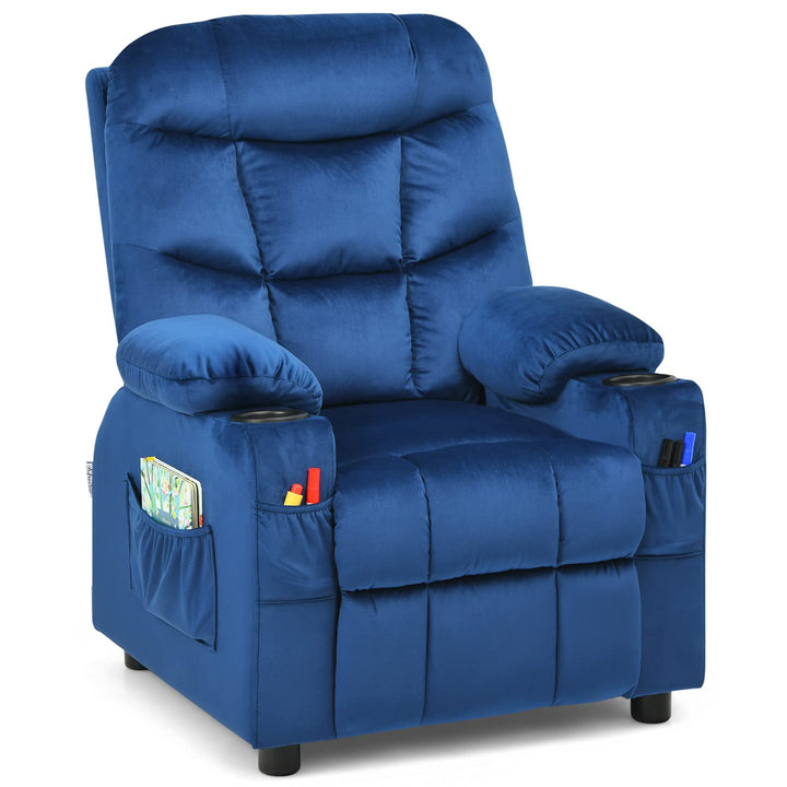 Kids Recliner Chair, Single Recliner Sofa Chair w/ Adjustable Backrest &amp; Footrest