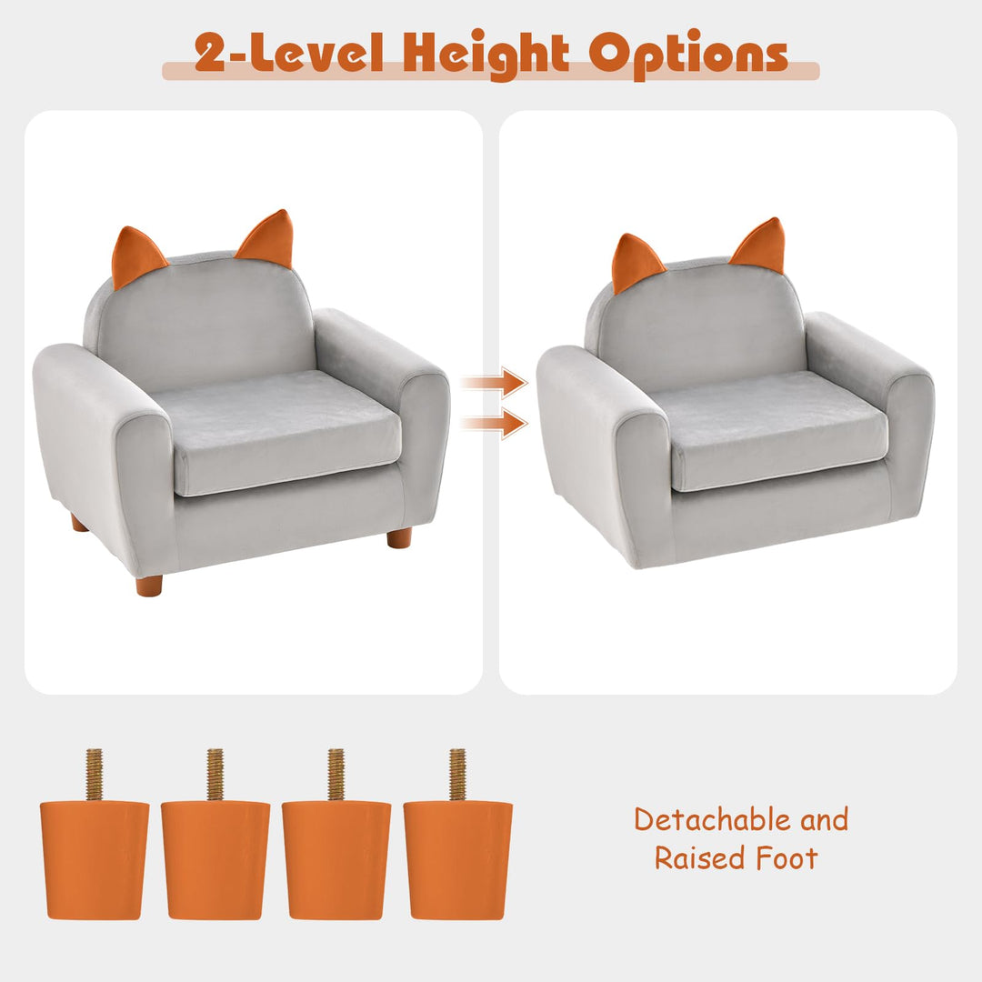 Kids Sofa, Children Armrest Chair with Sturdy Wood Construction and Dutch Velvet
