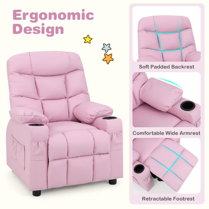 Kids Recliner Chair, Reclining Toddler Push Back Sofa, for Kids Ages 3+