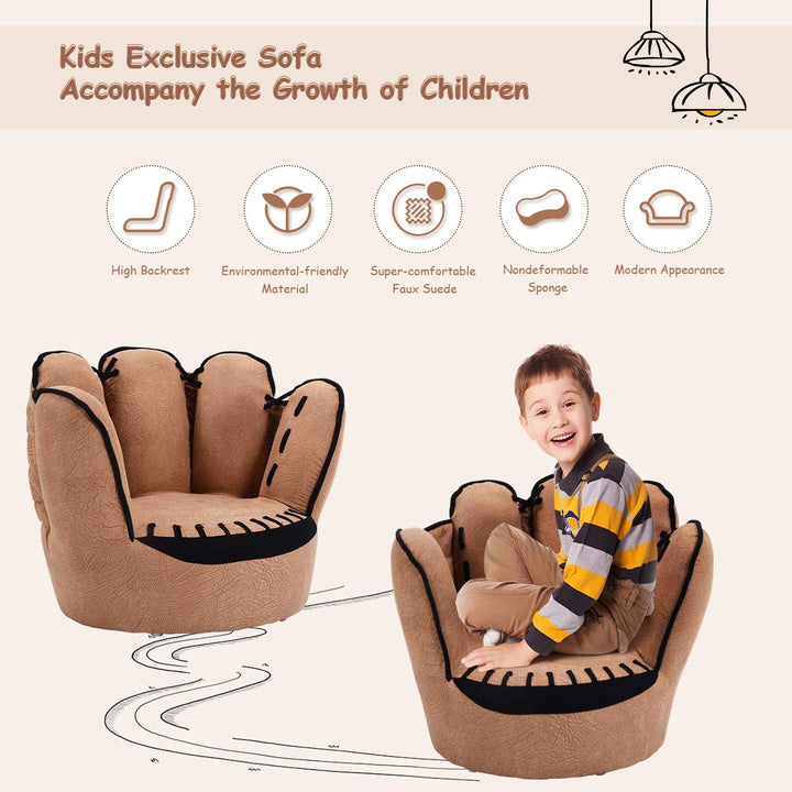 Kids Couch, Toddler Armchair with Baseball Glove Design, Sponge Padded Cushion