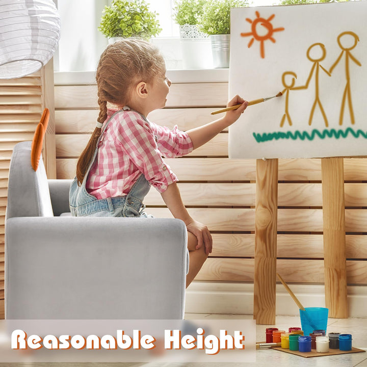 Kids Sofa, Children Armrest Chair with Sturdy Wood Construction and Dutch Velvet