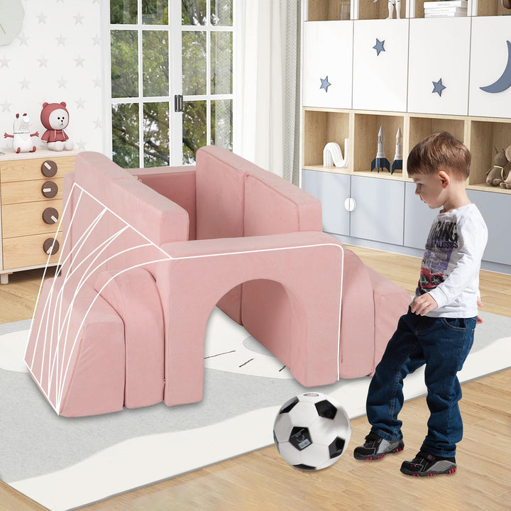Modular Kids Play Couch, 8 PCS Toddler Creative Sectional Fort Building Sofa for Playroom