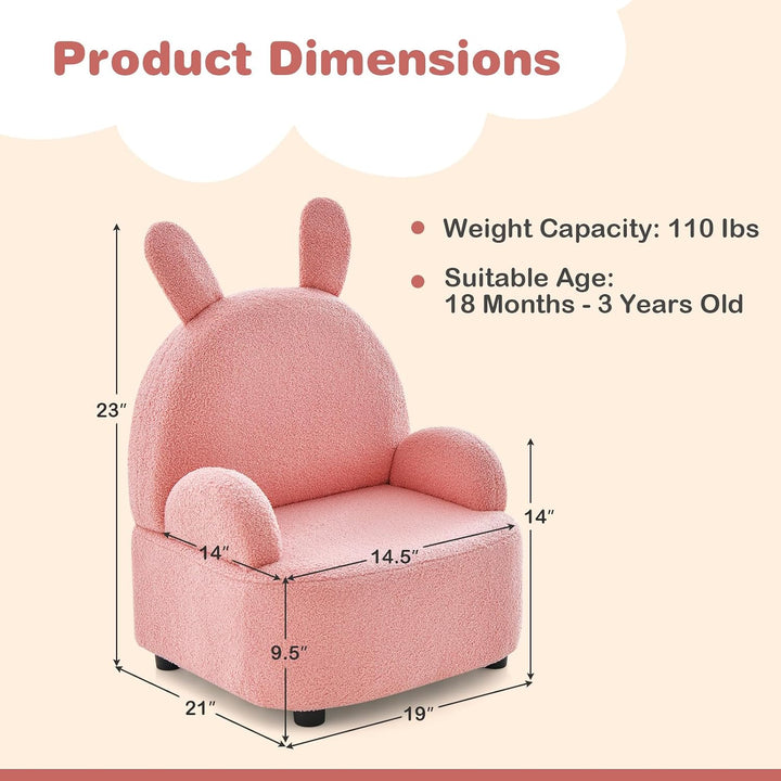Kids Sofa with Footstool, 2 Seat Toddler Upholstered Couch