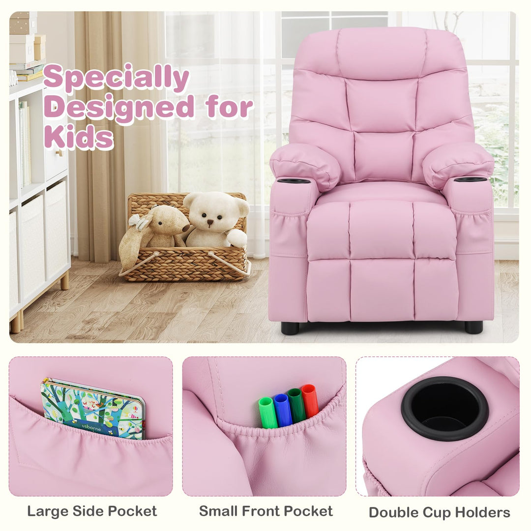 Kids Recliner Chair, Reclining Toddler Push Back Sofa, for Kids Ages 3+
