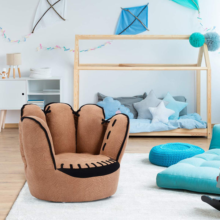 Kids Couch, Toddler Armchair with Baseball Glove Design, Sponge Padded Cushion