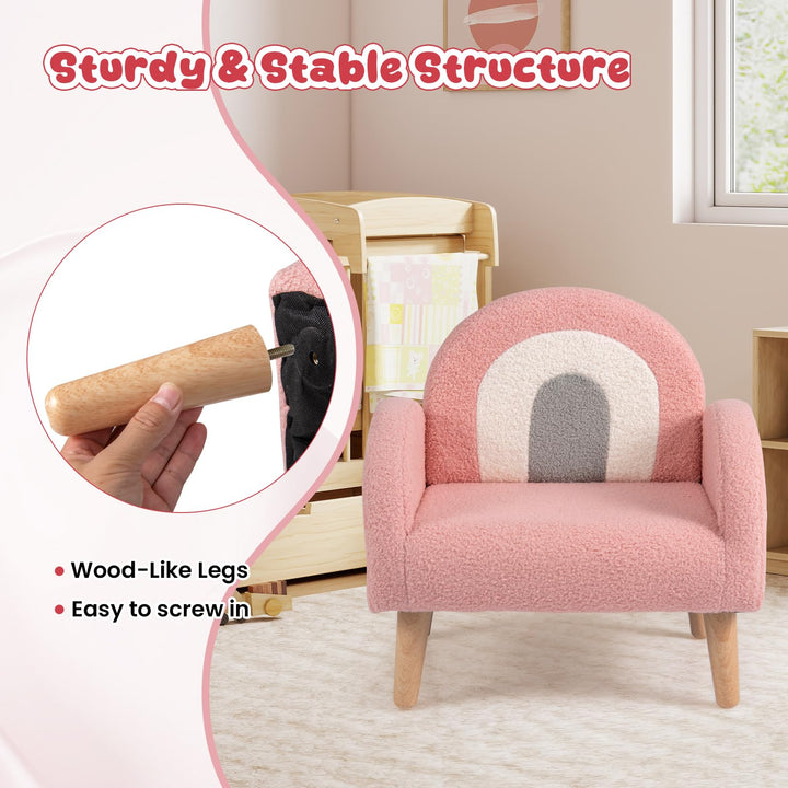 Plush Toddler Armchair, Cozy Kids Sofa with Supportive Back &amp; Armrests