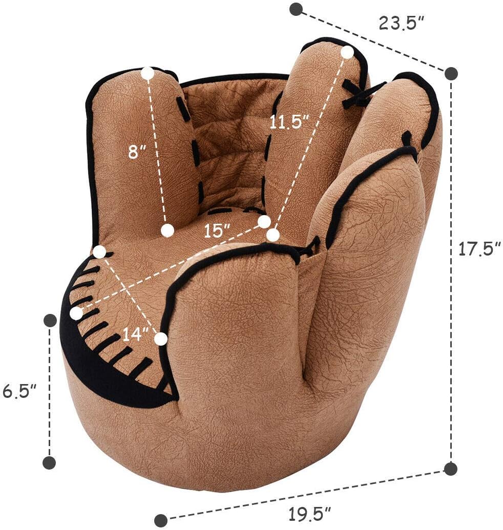 Kids Couch, Toddler Armchair with Baseball Glove Design, Sponge Padded Cushion
