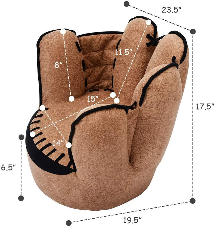 Kids Couch, Toddler Armchair with Baseball Glove Design, Sponge Padded Cushion