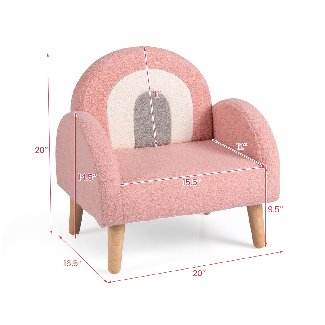Plush Toddler Armchair, Cozy Kids Sofa with Supportive Back &amp; Armrests