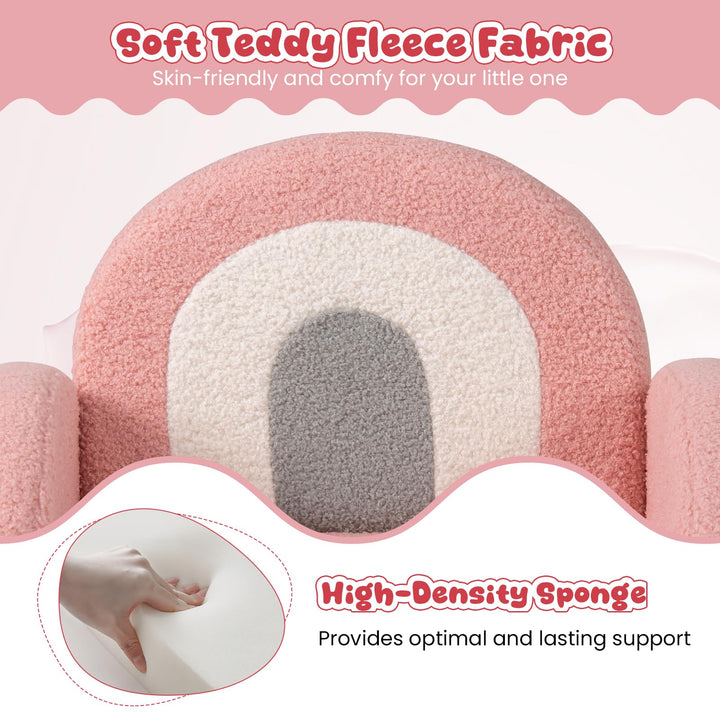 Plush Toddler Armchair, Cozy Kids Sofa with Supportive Back &amp; Armrests