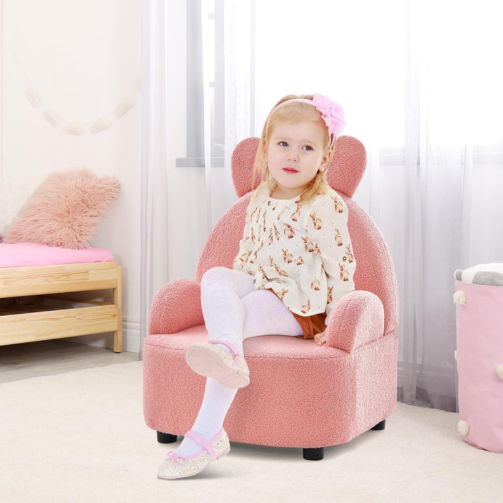 Kids Sofa with Footstool, 2 Seat Toddler Upholstered Couch