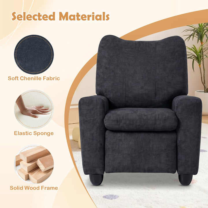 Kids Recliner, Toddler Push Back Reclining Chair with Adjustable Backrest &amp; Footrest