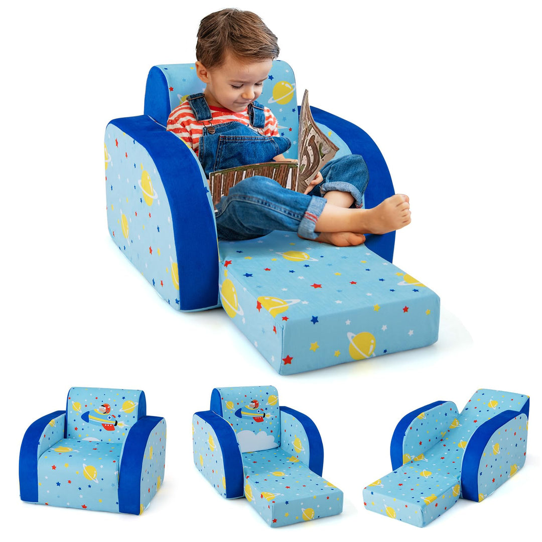 3-in-1 Convertible Chair, Kids Flip Open Seat, Children Sofa with Sponge Cushion Seat