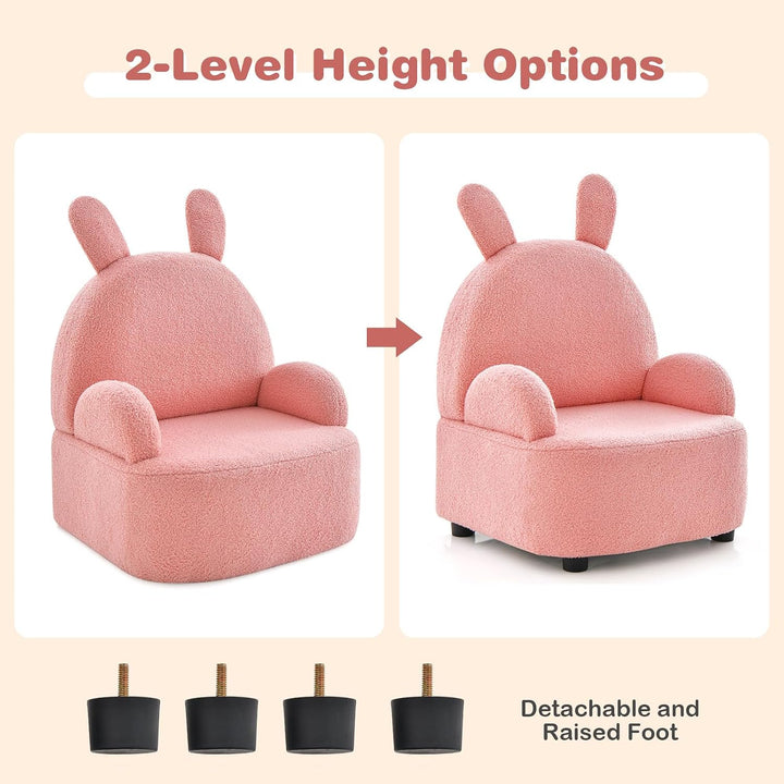 Kids Sofa with Footstool, 2 Seat Toddler Upholstered Couch