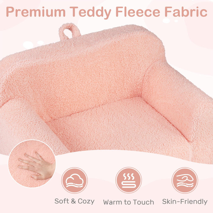 Kids Sofa, Toddler Foam Couch with Soft Fleece Fabric Cover