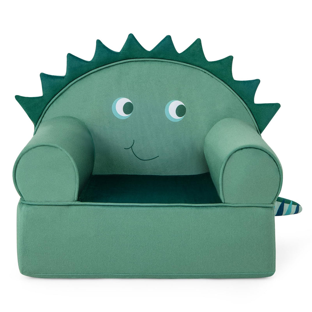 Toddler Dinosaur Armchair, Kids Sponge Filled Couch with Washable Velvet Cover and Soft Sponge Filling