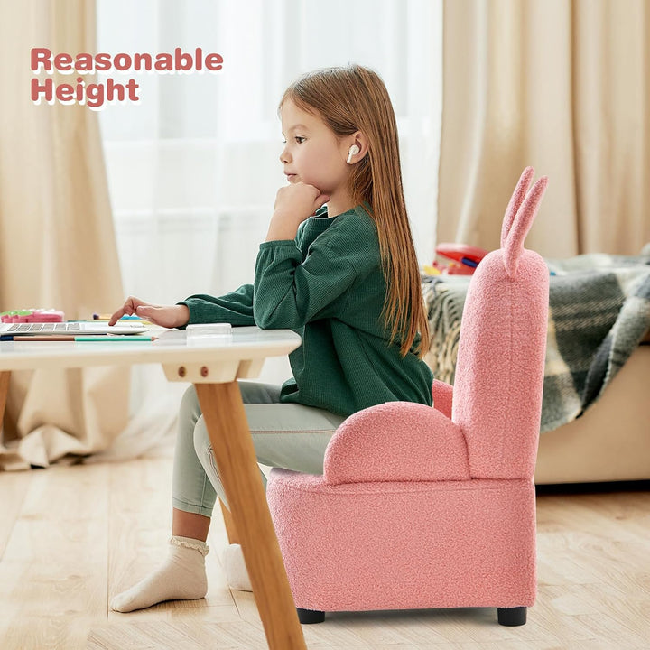 Kids Sofa with Footstool, 2 Seat Toddler Upholstered Couch