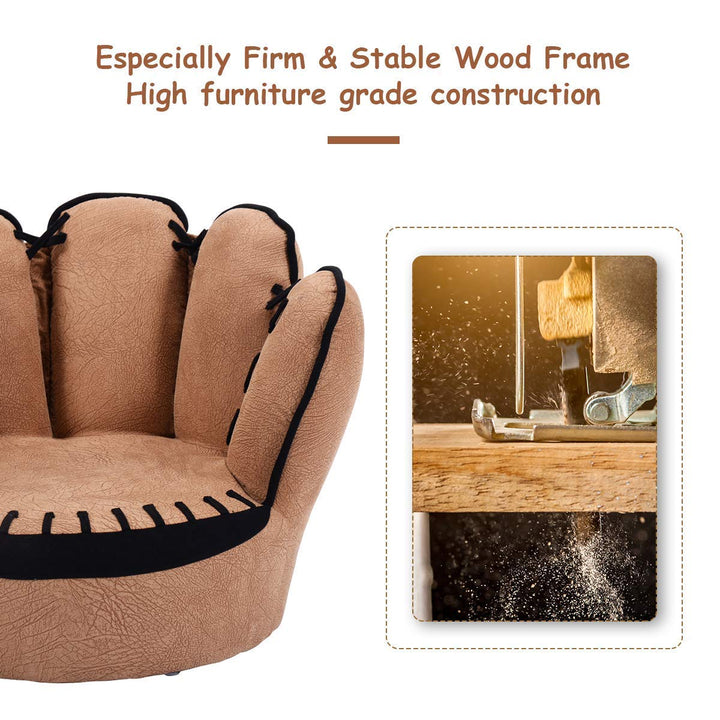 Kids Couch, Toddler Armchair with Baseball Glove Design, Sponge Padded Cushion