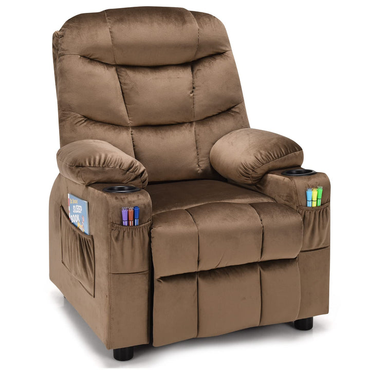 Kids Recliner Chair, Single Recliner Sofa Chair w/ Adjustable Backrest &amp; Footrest