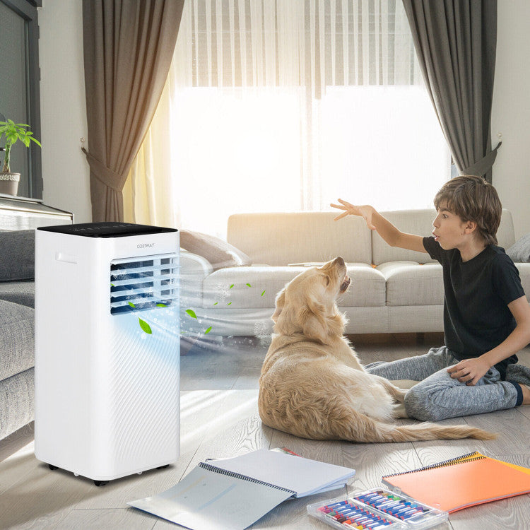 8000BTU Portable Air Conditioner 4-IN-1 Air Cooler &amp; Dehumidifier with Remote Control and 24H Timer for Home &amp; Office
