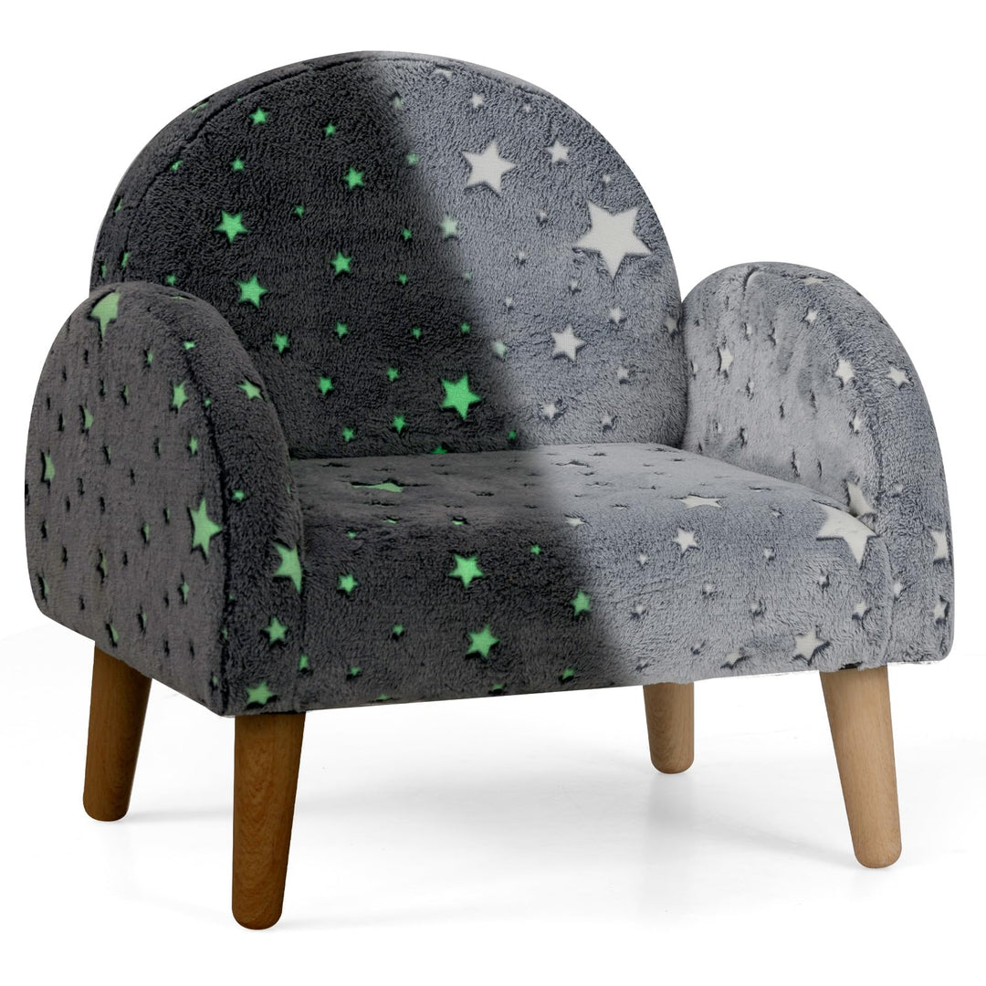 Kids Sofa with Glow in The Dark, Toddler Armchair Couch with Solid Wooden Frame Anti-Tipping
