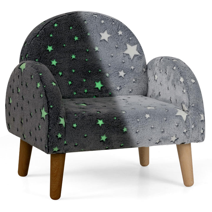 Kids Sofa with Glow in The Dark, Toddler Armchair Couch with Solid Wooden Frame Anti-Tipping