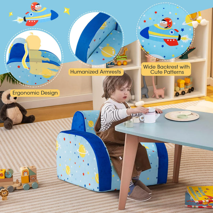 3-in-1 Convertible Chair, Kids Flip Open Seat, Children Sofa with Sponge Cushion Seat