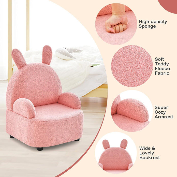 Kids Sofa with Footstool, 2 Seat Toddler Upholstered Couch