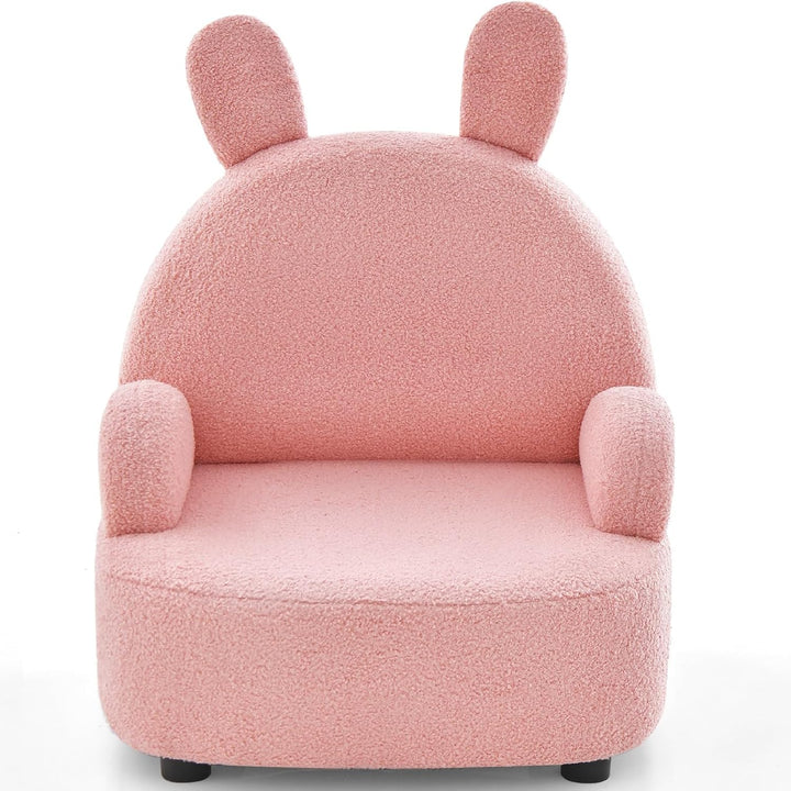 Kids Sofa with Footstool, 2 Seat Toddler Upholstered Couch