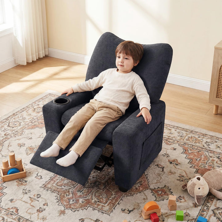 Kids Recliner, Toddler Push Back Reclining Chair with Adjustable Backrest &amp; Footrest