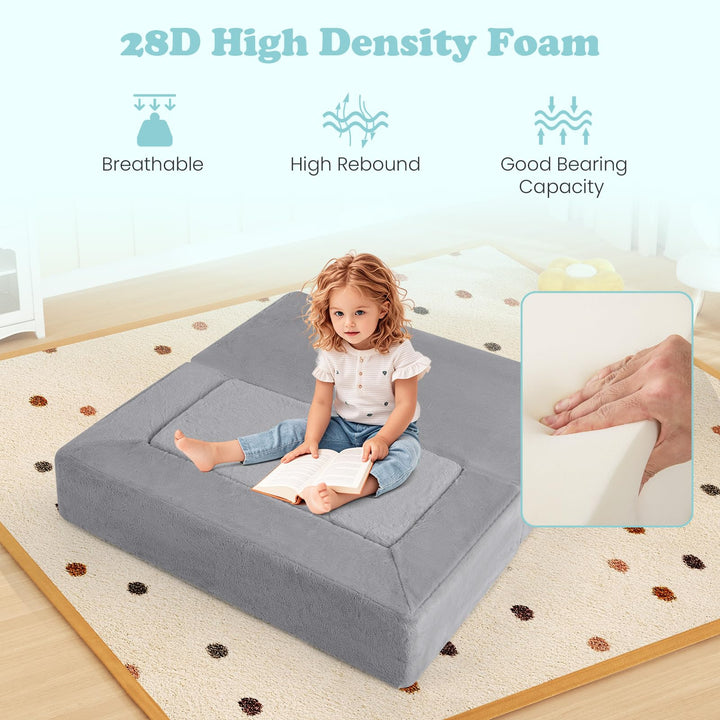 Modular Kids Play Couch, Toddler Sectional Fort Building Sofa for Playroom