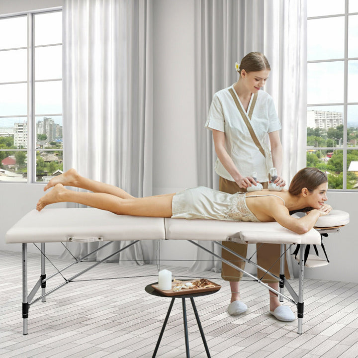 84 Inch Portable Massage Table Lash Bed Height Adjustable Salon Spa Tattoo Bed with Carry Case