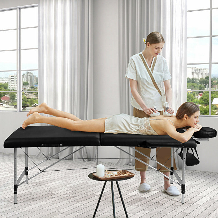 84 Inch Portable Massage Table Lash Bed Height Adjustable Salon Spa Tattoo Bed with Carry Case
