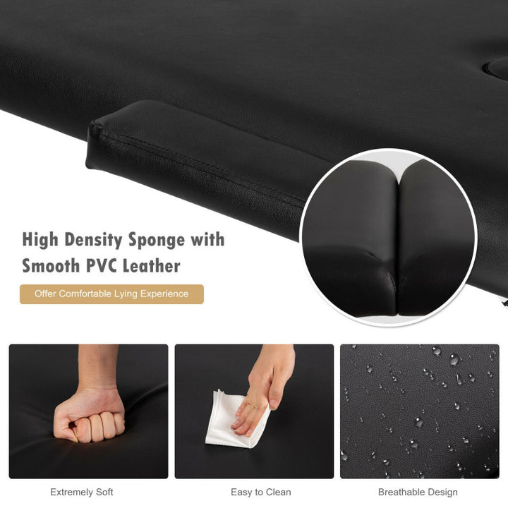 84 Inch Portable Massage Table Lash Bed Height Adjustable Salon Spa Tattoo Bed with Carry Case