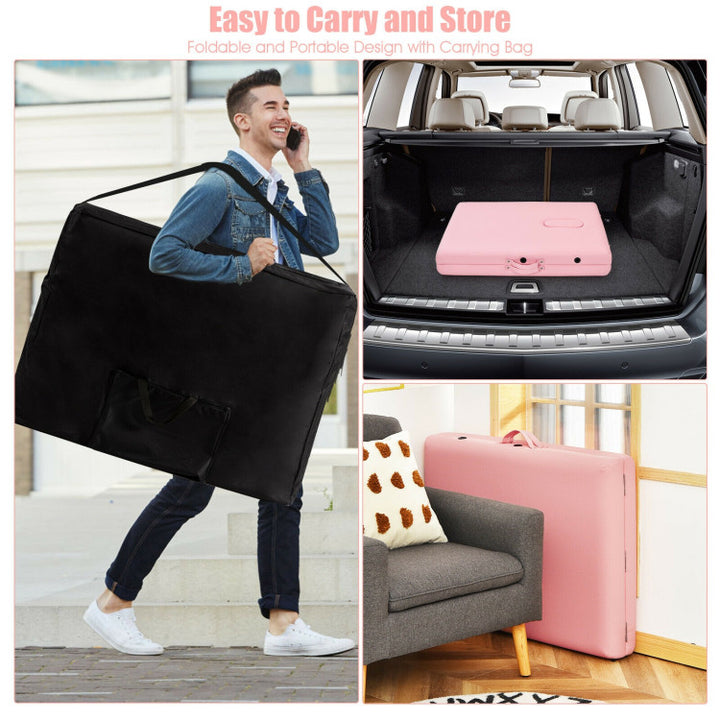84 Inch Portable Massage Table Lash Bed Height Adjustable Salon Spa Tattoo Bed with Carry Case