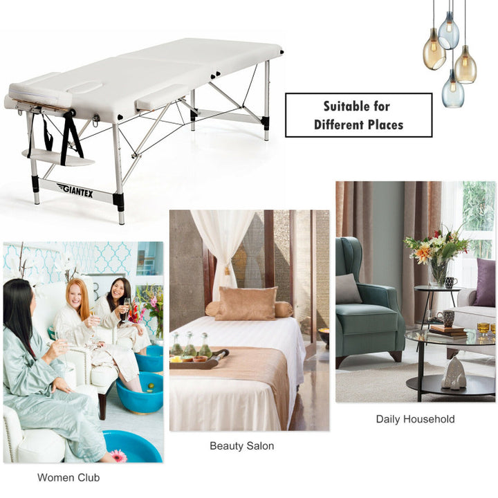 84 Inch Portable Massage Table Lash Bed Height Adjustable Salon Spa Tattoo Bed with Carry Case