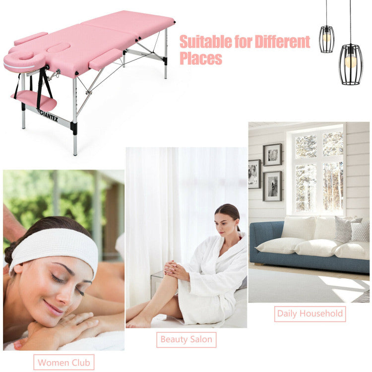 84 Inch Portable Massage Table Lash Bed Height Adjustable Salon Spa Tattoo Bed with Carry Case