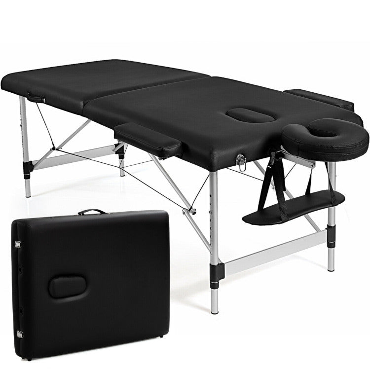 84 Inch Portable Massage Table Lash Bed Height Adjustable Salon Spa Tattoo Bed with Carry Case