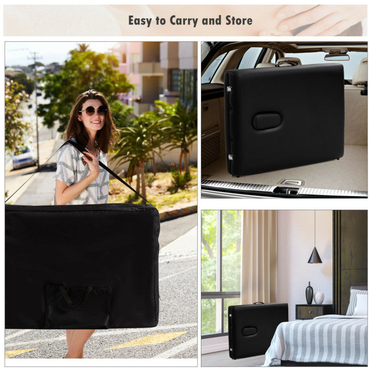 84 Inch Portable Massage Table Lash Bed Height Adjustable Salon Spa Tattoo Bed with Carry Case