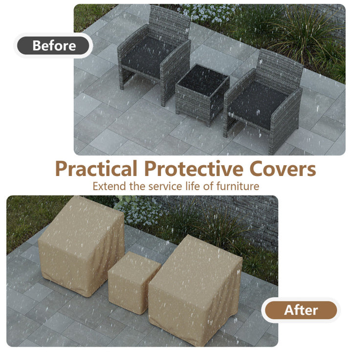 Patio Furniture Covers Waterproof Outdoor Conversation Covers for 3 Pieces Bistro Set