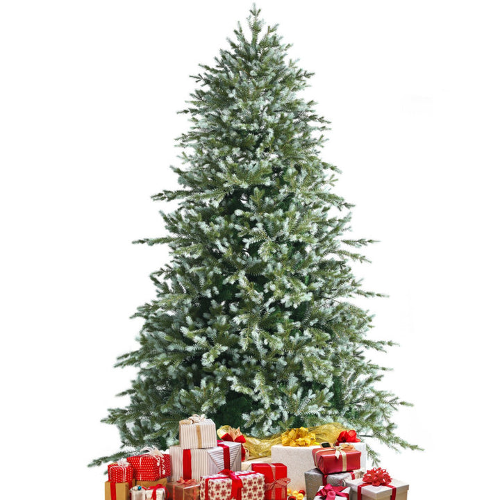 8 Feet Artificial Christmas Tree Spruce Hinged Festival Tree with Mixed PE and PVC Tips