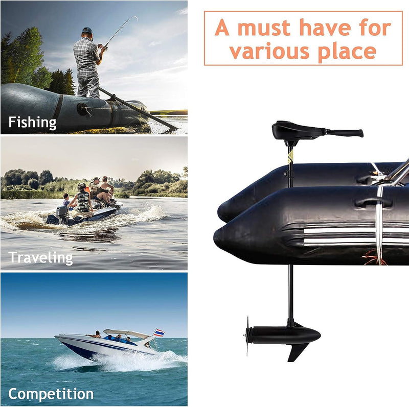 8 Speed Electric Trolling Motor Boat Fishing Motor with 36" Shaft and 2-bladed Propeller for Freshwater Saltwater