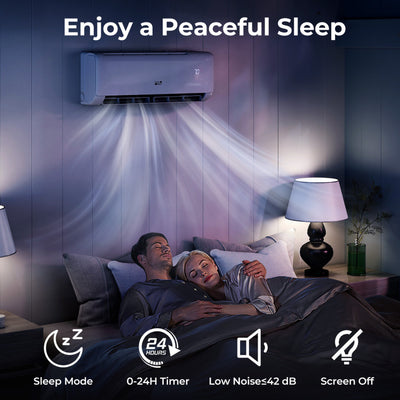 9100 BTU Mini-Split Air Conditioner and Heater 20.5 SEER2 115V WiFi Enabled AC Unit with Remote Control and Defrost Function